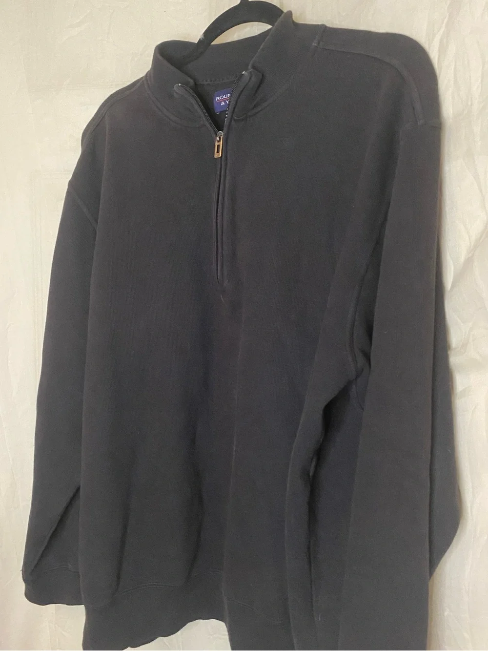 Roundtree & Yorke half-zip front sweater black szXL